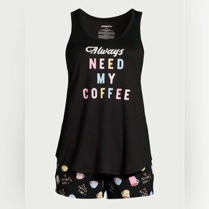 Joyspun Women's Print Tank Top and Shorts Pajama Set, 2-Piece